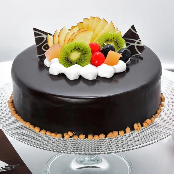 Send Chocolate Cake with Fruit Topping Online