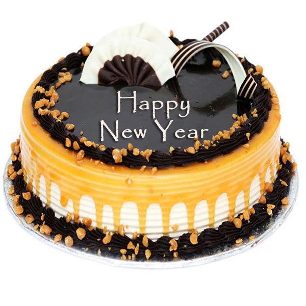 Send Chocolate Caramel New Year Cake Online