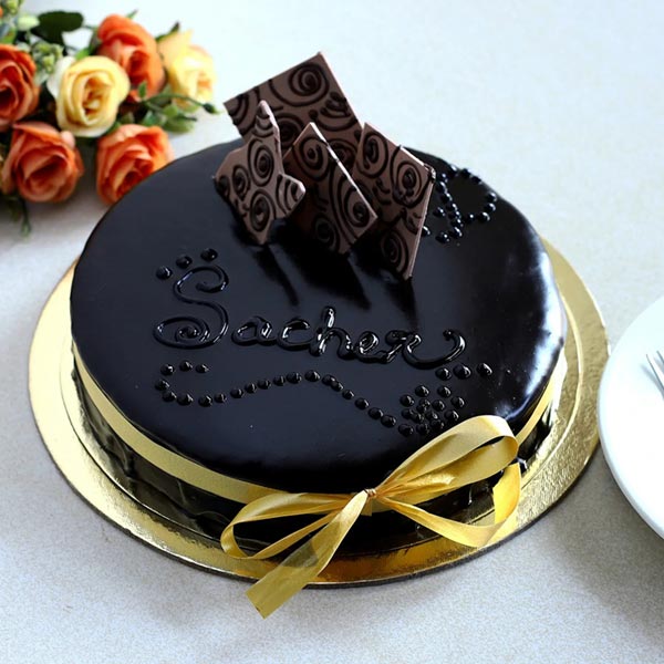 Send Chocolate Truffle Cake Adorned with Ribbon Online