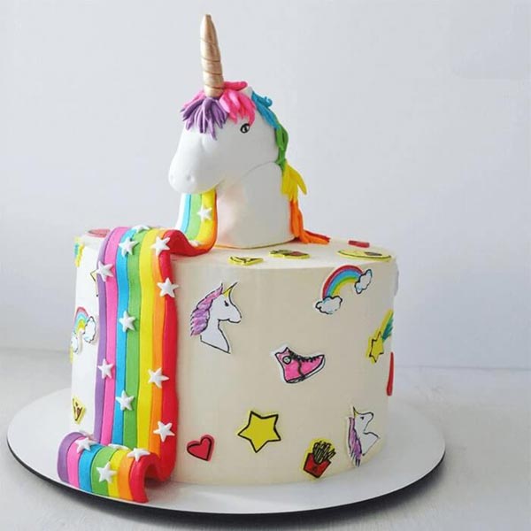 Send Colorful Unicorn Fondant Cake Online