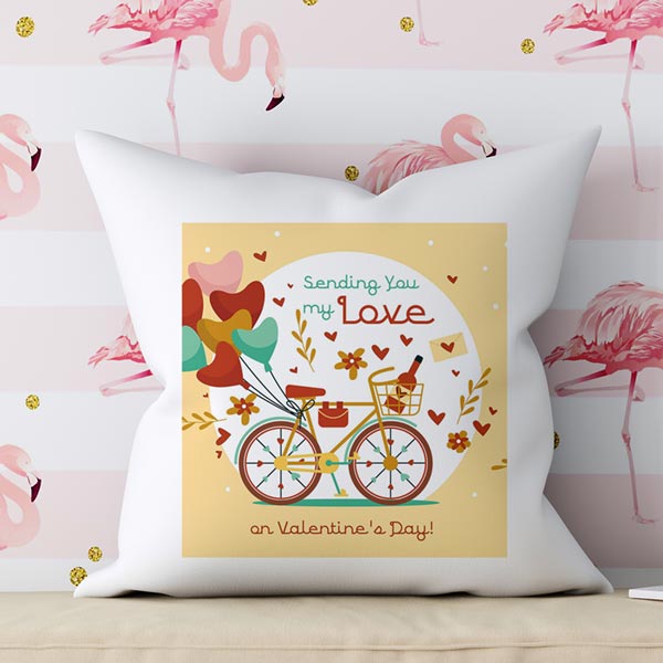 Send Colorful Valentines Day Cushion Online