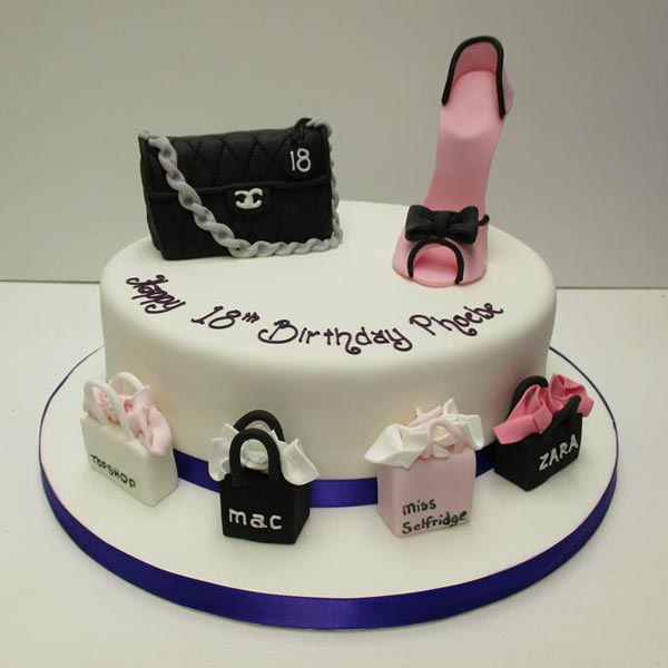 Send Customized Fondant Shopping Cake Online
