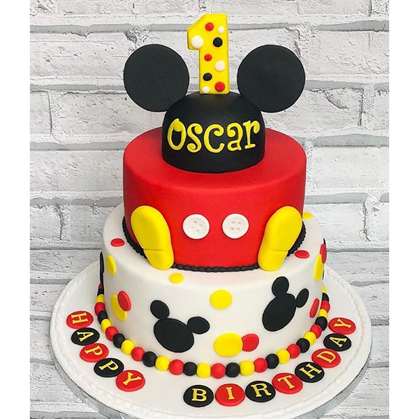 Send Cute Mickey Mouse Pineapple Fondant Cake Online