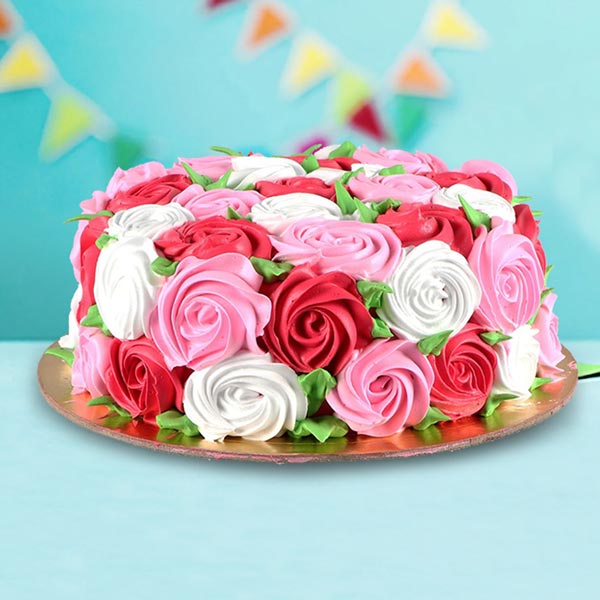 Send Designer Rose Theme Cake Online
