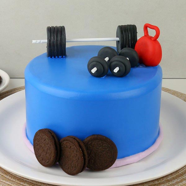 Send Dynamic Weightlifting Themed Cake Online