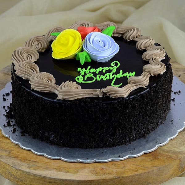 Send Flowery Truffle Chocolate Cake Online