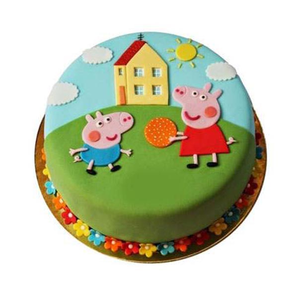 Send Fondant Peppa Pig Playing Cake Online