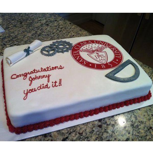 Send Graduation Theme Vanilla Cake  Online