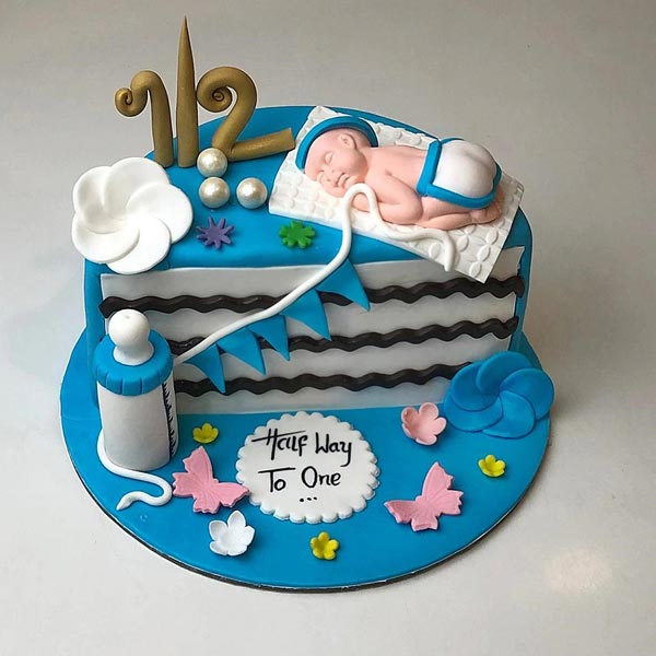 Send Half Birthday Baby Theme Cake Online