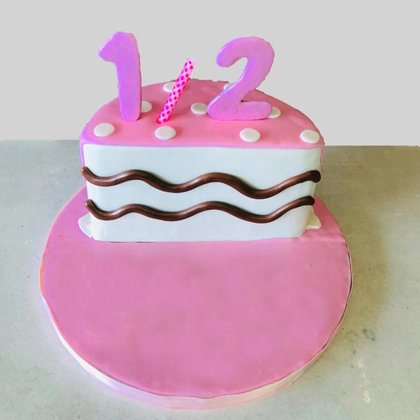 Send half-pink-designer-cake Online