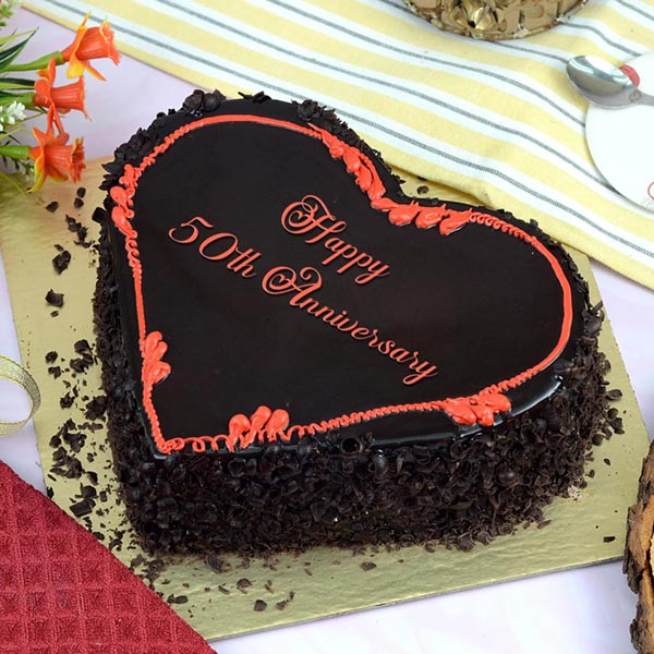 Send Heart Shape Chocolate Truffle Cake Online