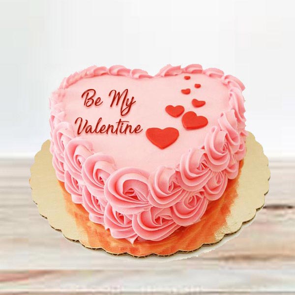 Send Heart Shape Vanilla Valentine Cake  Online