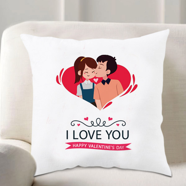 Send I Love You Printed Valentine Cushion Online