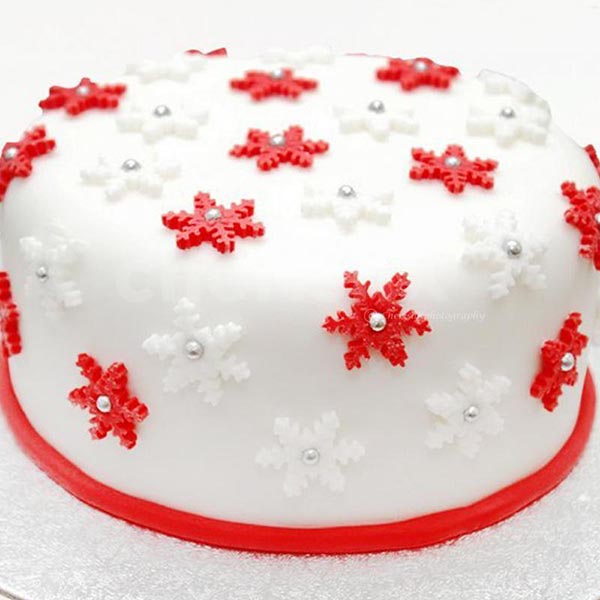 Send Joyful Pineapple Snowflake Christmas Cake  Online