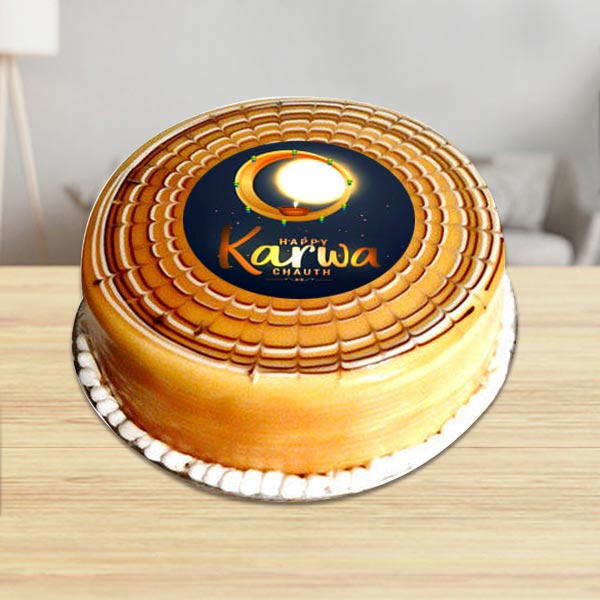 Send Karwa Chauth Butterscotch Cake Half Kg Online