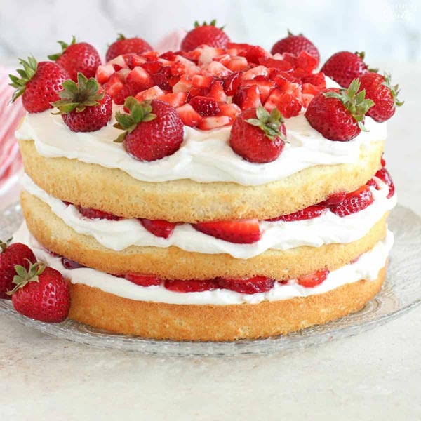 Send Layered Creamy Strawberry Cake Online