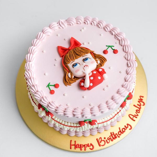 Send Little Girl Strawberry Vanilla Cake  Online