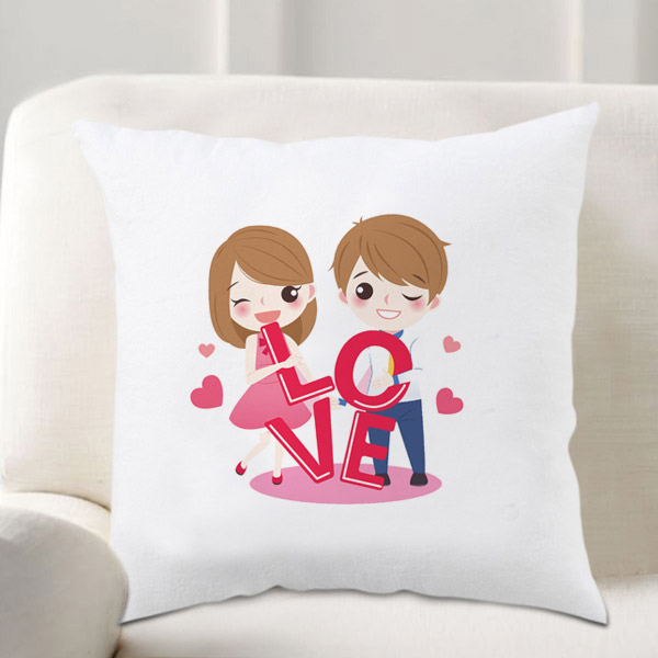 Send Love Printed Valentine Cushion   Online