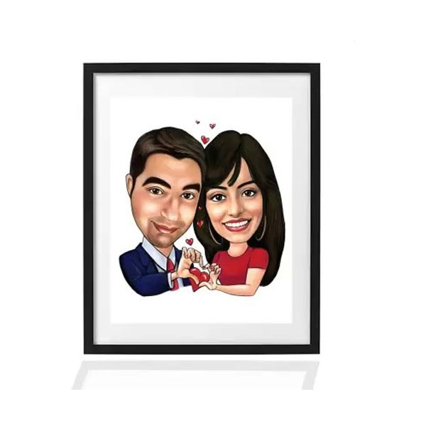 Send Personalised Romantic Couple Caricature Photo Frame Online