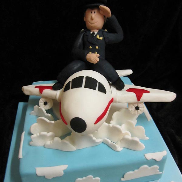 Send Pilot on Airplane Fondant Cake Online