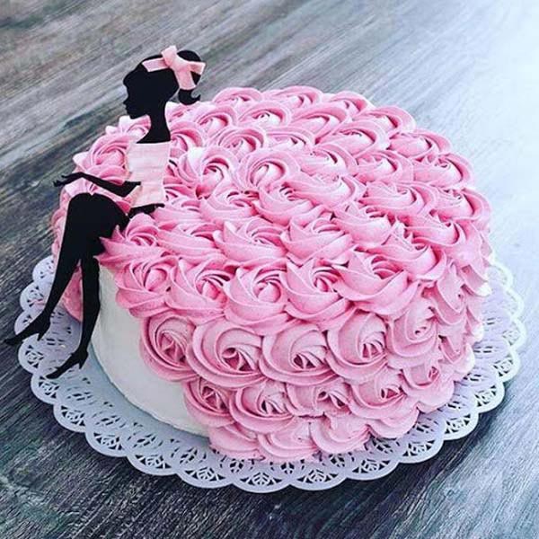 Send Pink Roses Fashion designer cake Online