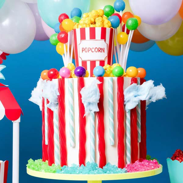 Send Popcorn Themed Carnival Cake Online