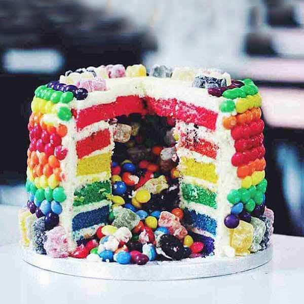 Send Rainbow Bomb Cake Online