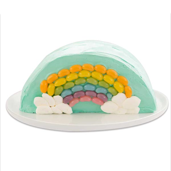 Send Rainbow Semi Round Cake Online