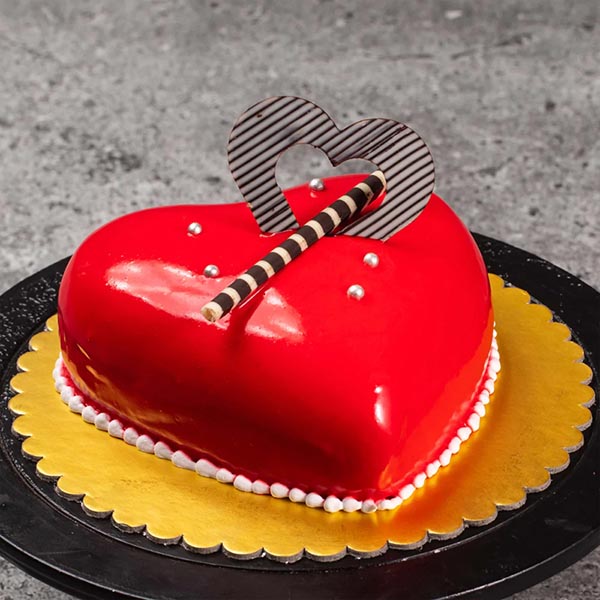 Send Red Velvet Cake in Heart Shape Online
