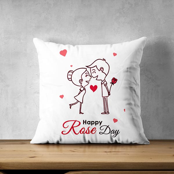 Send Rose Day Cushion  Online