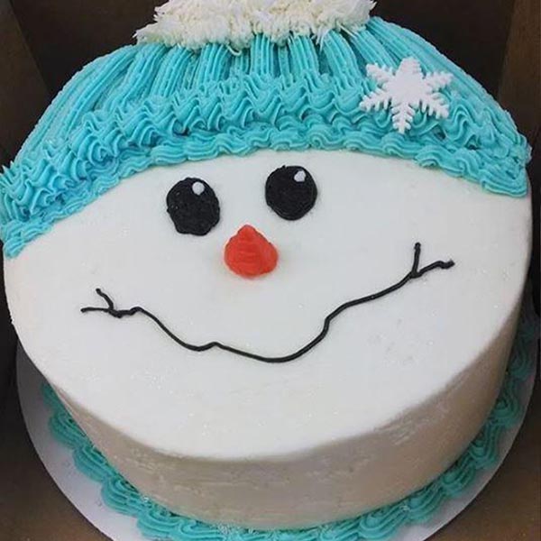 Send Snowman Vanilla Cake for Xmas Online