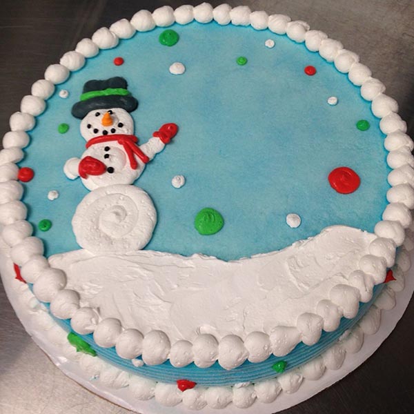 Send Snowman Vanilla Christmas Cake Online