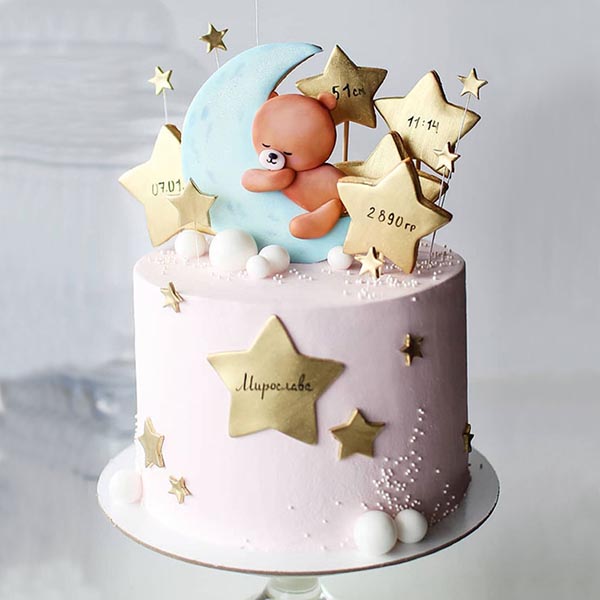 Send Starry Vanilla Baby Theme Cake   Online