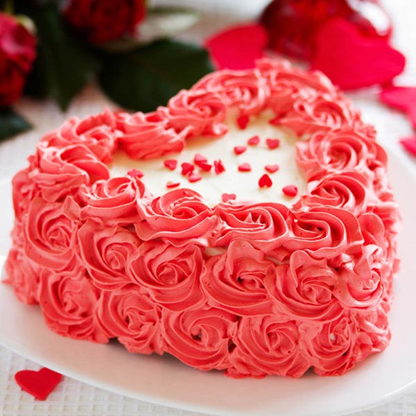 Send Swirly Heart Shape Red Velvet Cake Online