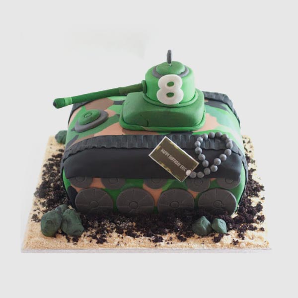 Send Tanker Themed Fondant Cake Online