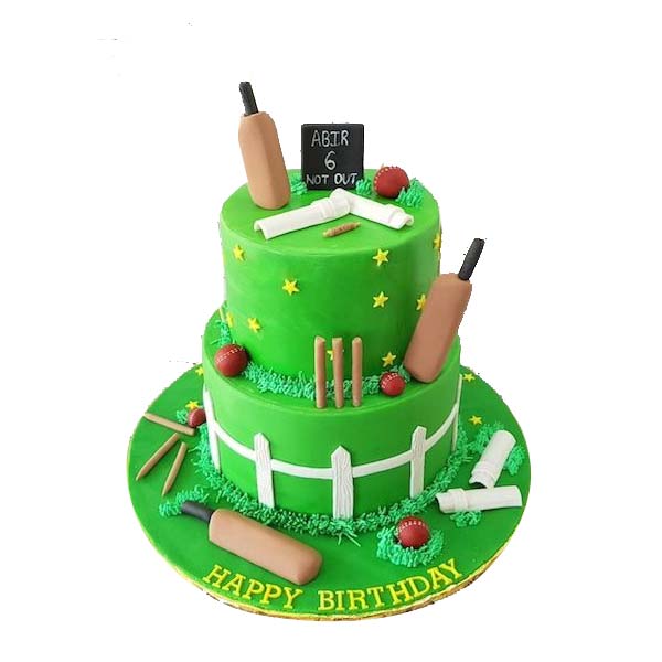 Send Two Tier Gully Cricket Theme Cake Online