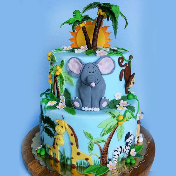 Send Two Tier Stunning Jungle Cake Online