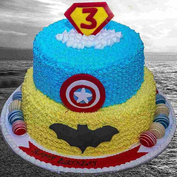 Send Two Tier Superhero Cake  Online