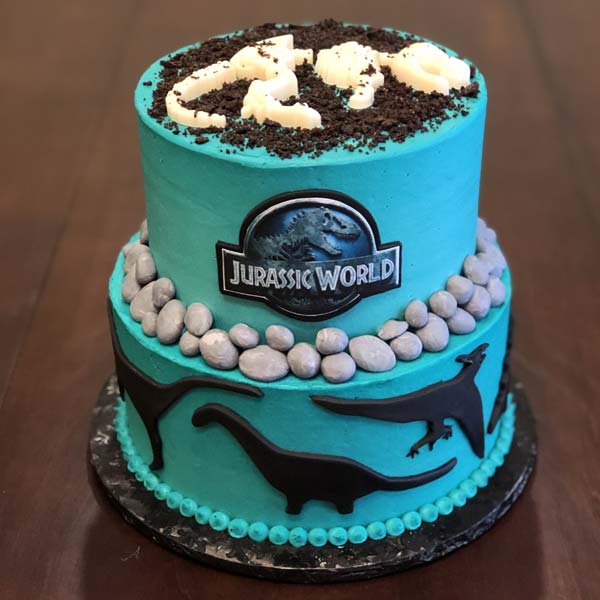 Send Two Tier Theropods Themed Cake Online