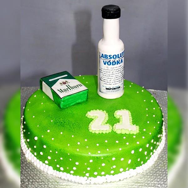 Send Vodka Theme Vanilla Designer Cake   Online
